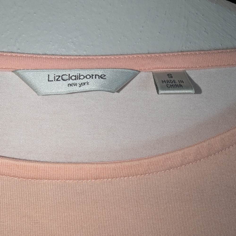 S Liz Claiborne Pink Floral Print Shirt Dress - Picture 3 of 4